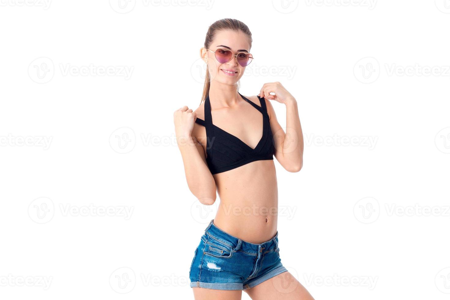 girl in black swimsuit photo