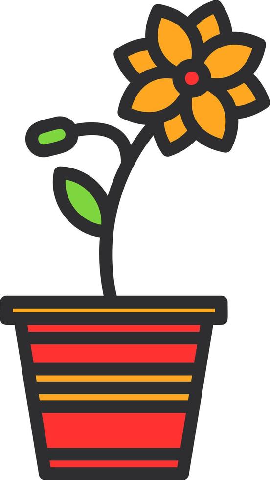 Flower Pot Vector Icon Design