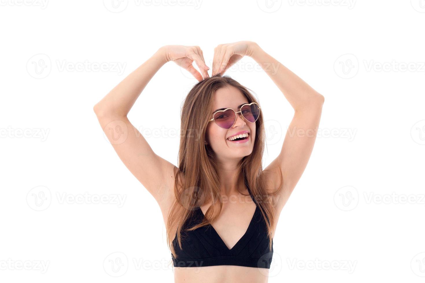 girl in black swimsuit photo