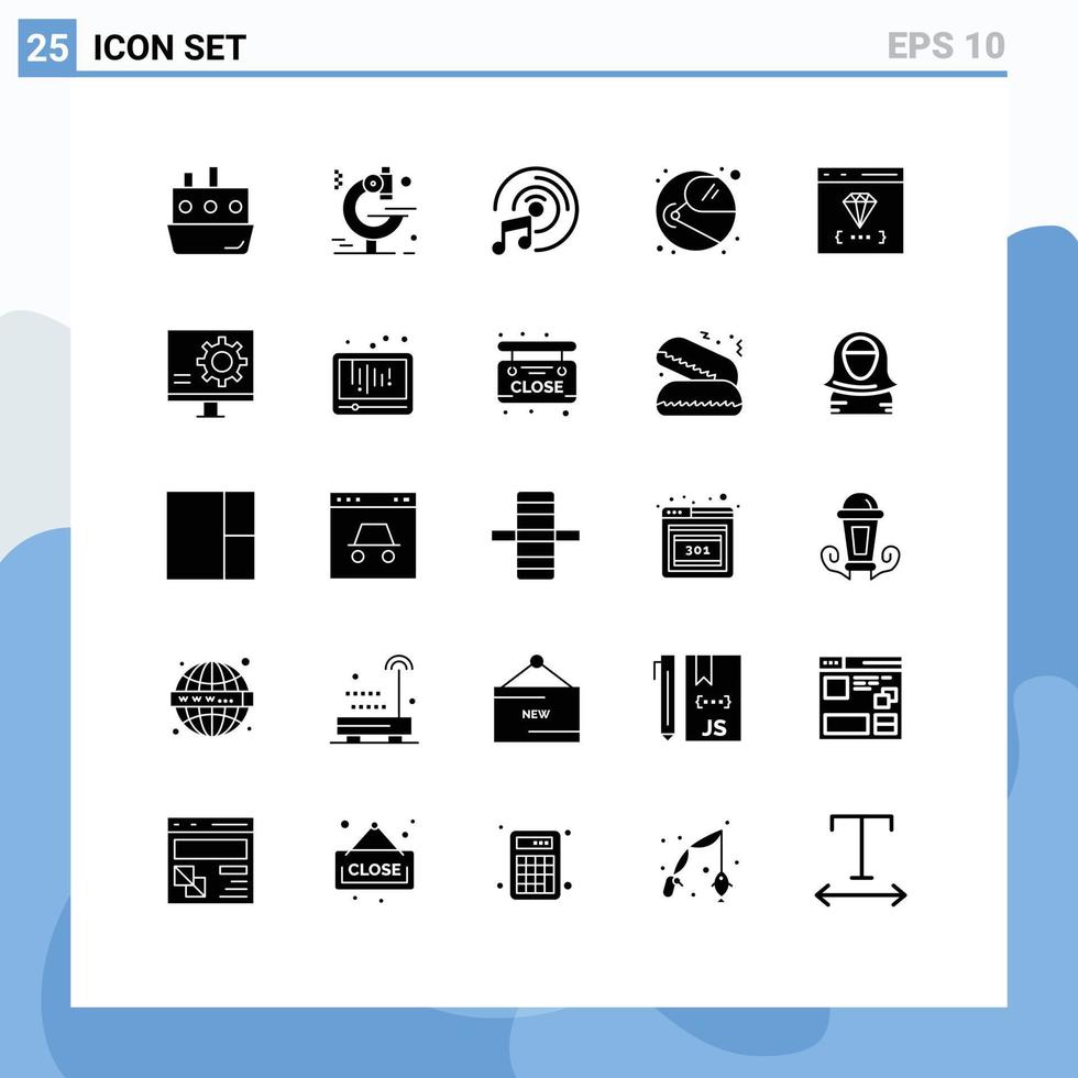 25 Creative Icons Modern Signs and Symbols of coding app cd disk cosmonaut helmet Editable Vector Design Elements