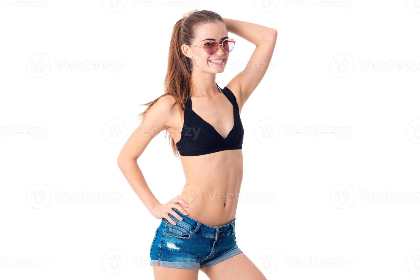 girl in black swimsuit photo