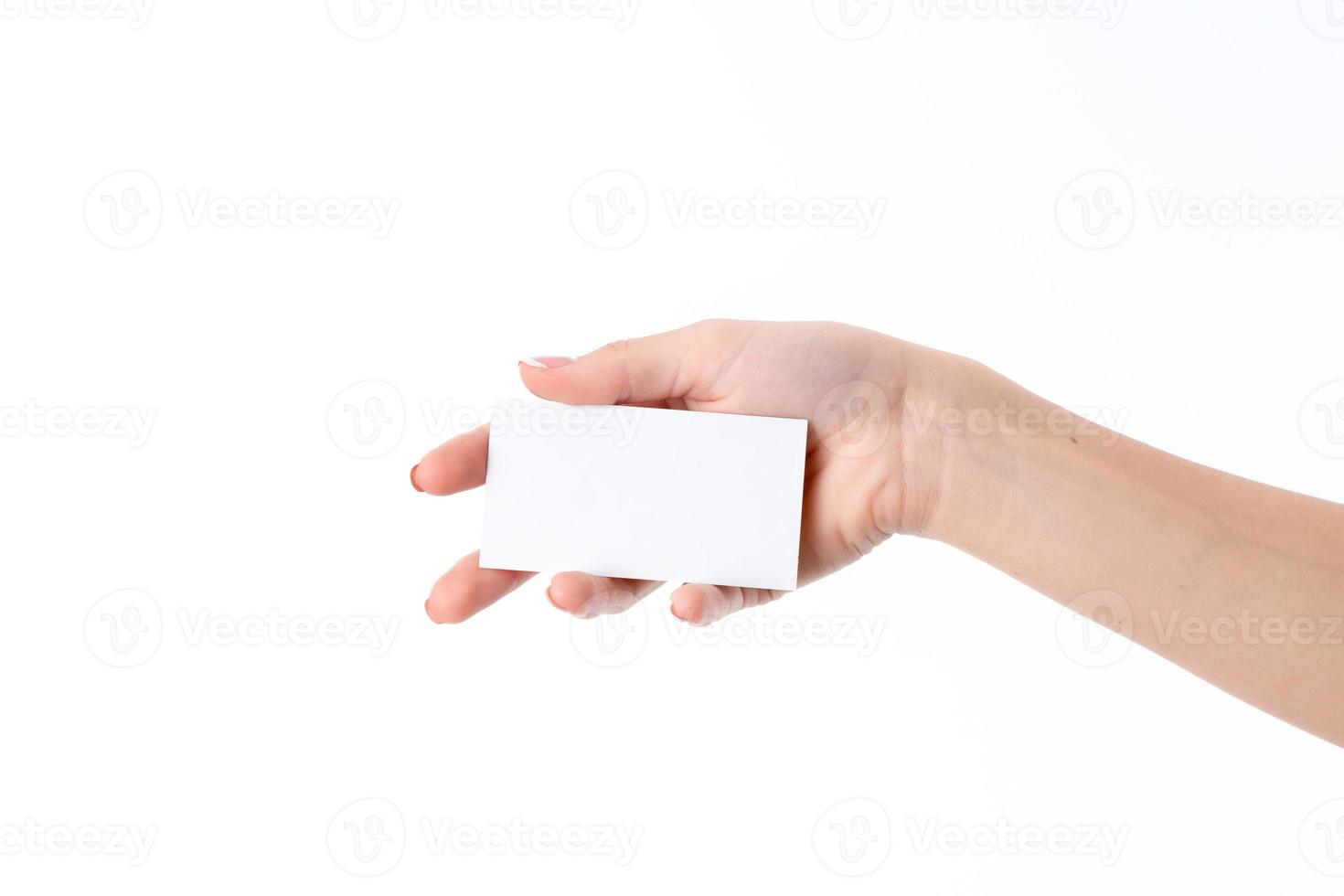 girl holds in her Palm leaf white paper photo