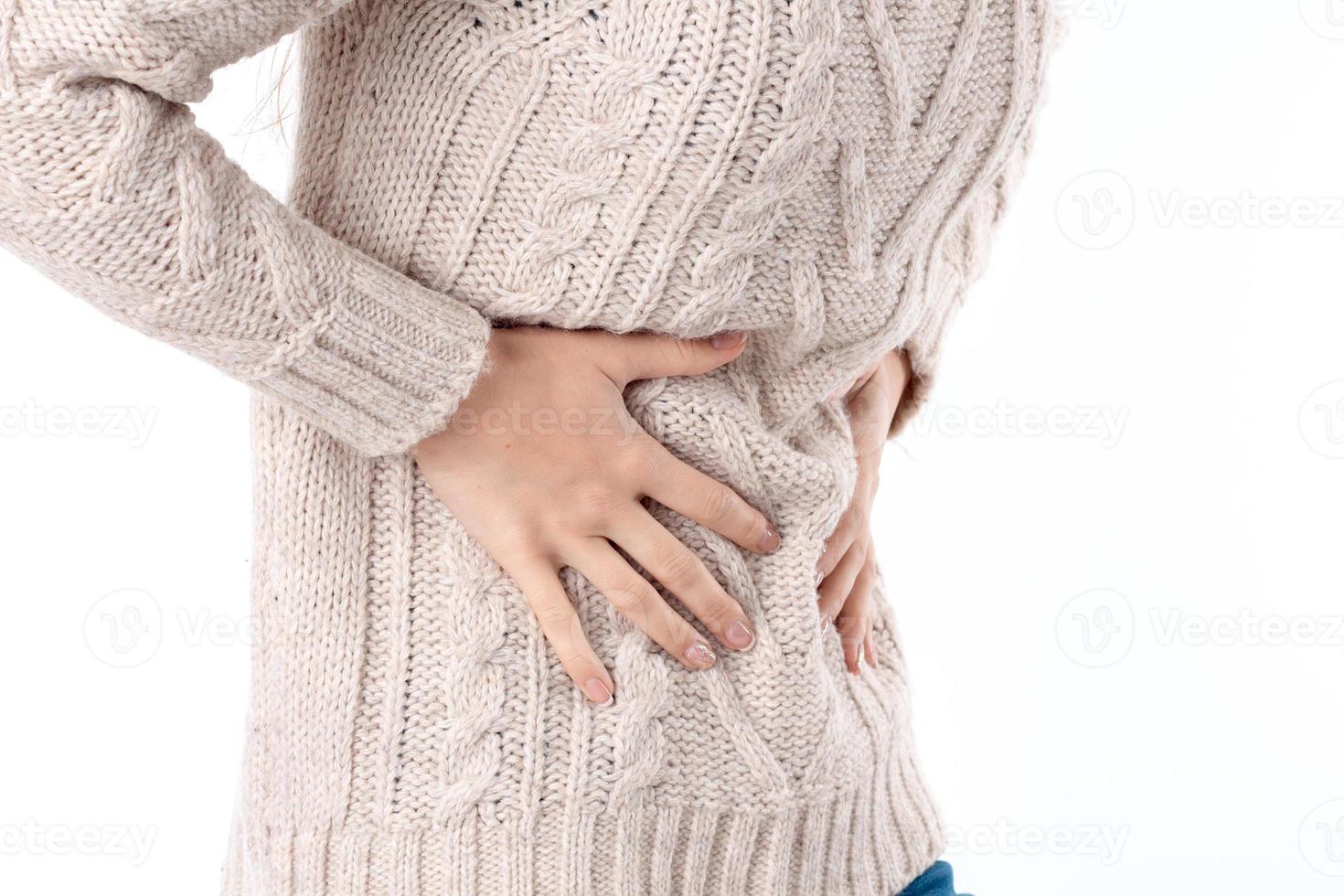 girl with stomach ache photo