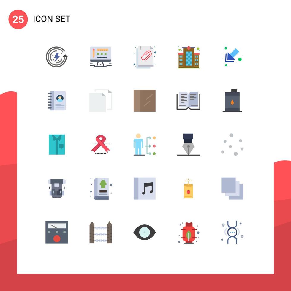 paquete de iconos de vector de stock de 25 signos y símbolos de línea para elementos de diseño de vector editables de clínica de atención de adjunto de flecha izquierda