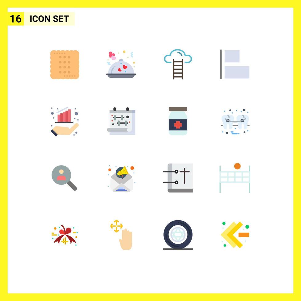 16 Thematic Vector Flat Colors and Editable Symbols of data left valentine horizontal interface Editable Pack of Creative Vector Design Elements