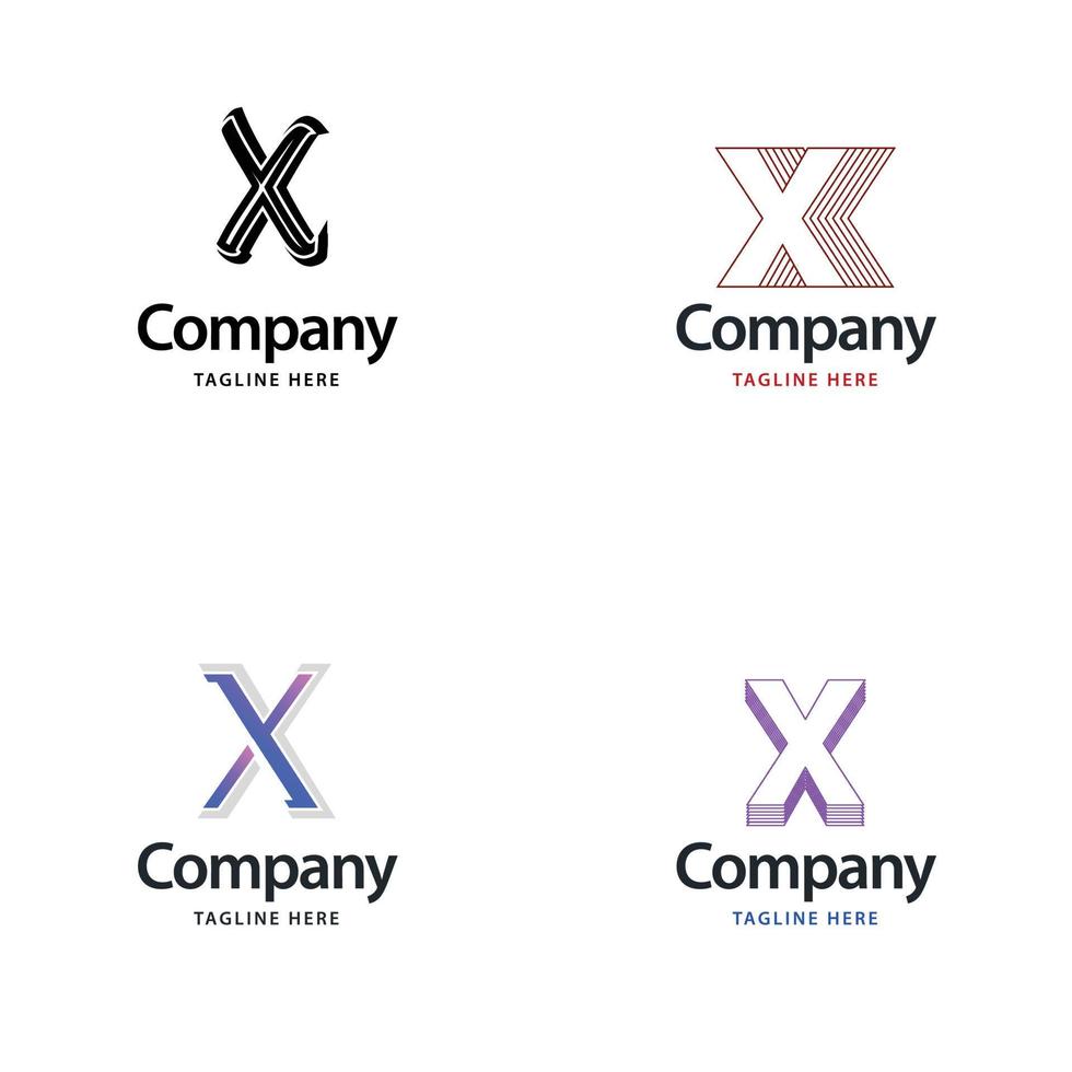 diseño de paquete de logotipo grande de letra x diseño de logotipos modernos y creativos para su negocio vector