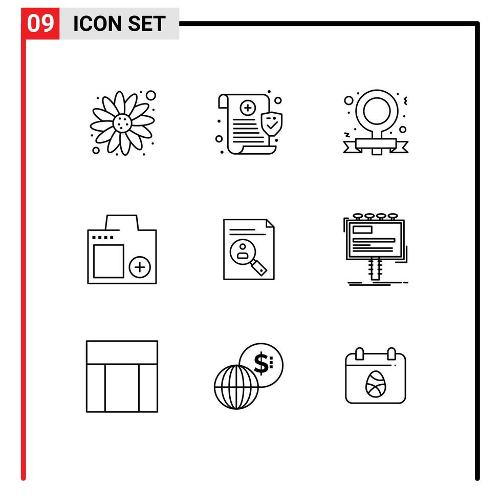 9 Outline concept for Websites Mobile and Apps clipboard photograph campaign photo devices Editable Vector Design Elements