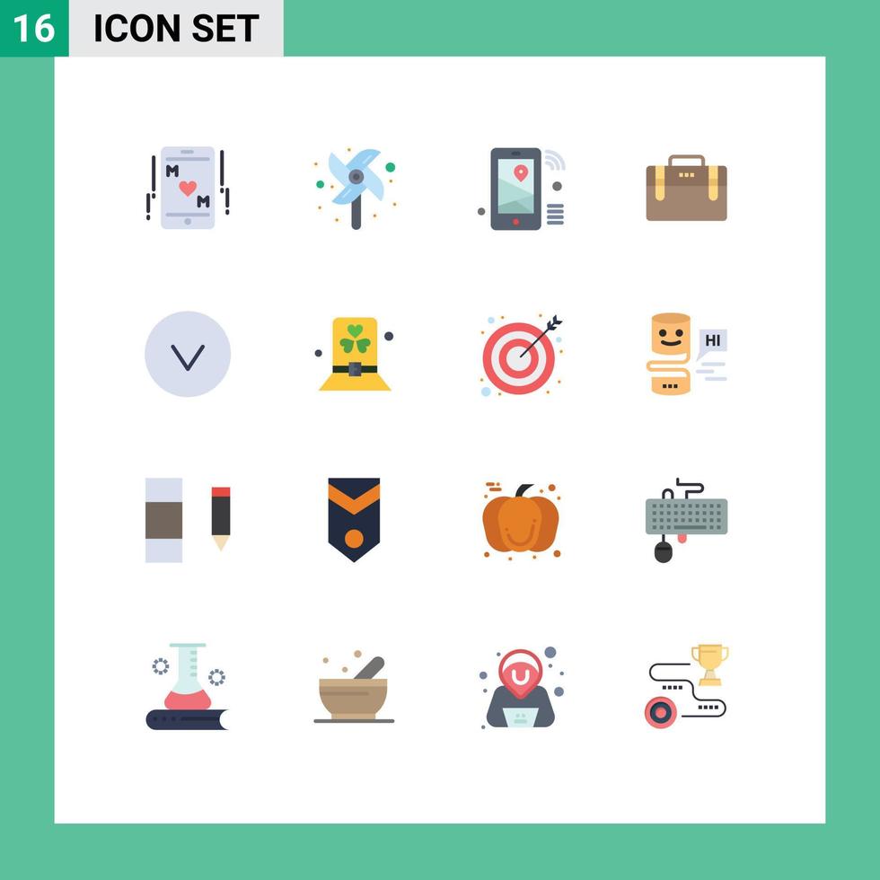 paquete de interfaz de usuario de 16 colores planos básicos de motivación circular iot bolsa de trabajo paquete editable de elementos de diseño de vectores creativos