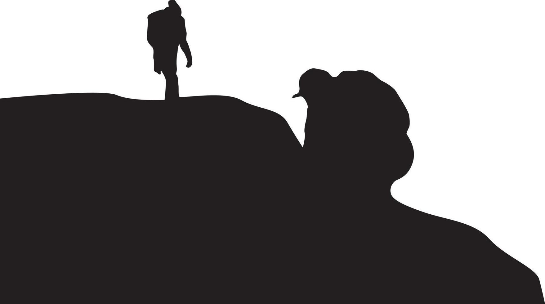 hiker silhouette vector