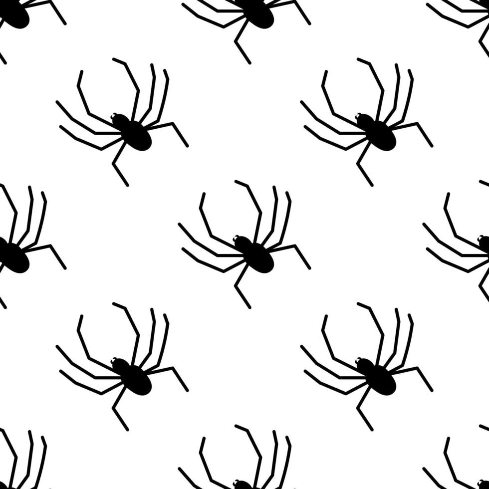 Spider vector seamless pattern on a white background. Insect pattern print on textiles, paper, wrapping paper theme