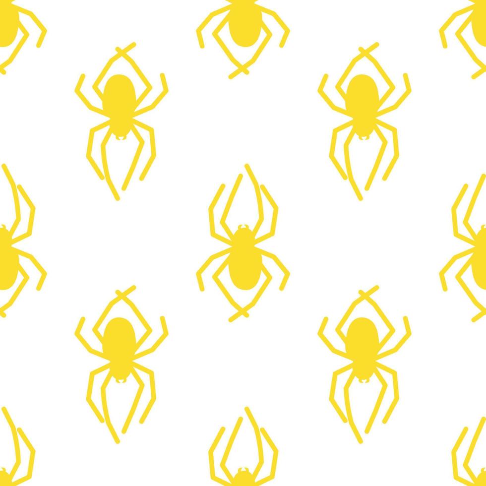 Spider vector seamless pattern on a white background. Insect pattern print on textiles, paper, wrapping paper theme