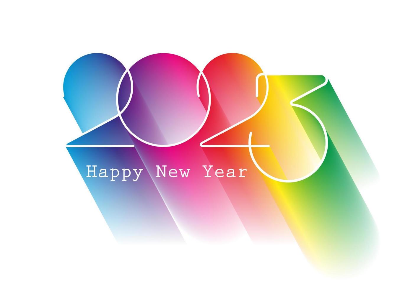 2023 New Year colorful logo design. Holiday greeting card. Vector illustration. Holiday design for greeting card, invitation, calendar, party, color gradient holiday label isolated, white background