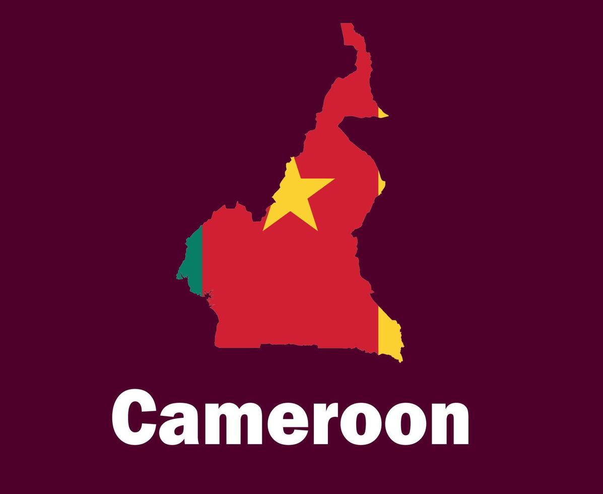 Cameroon Map Flag With Names Symbol Design Africa football Final Vector African Countries Football Teams Illustration