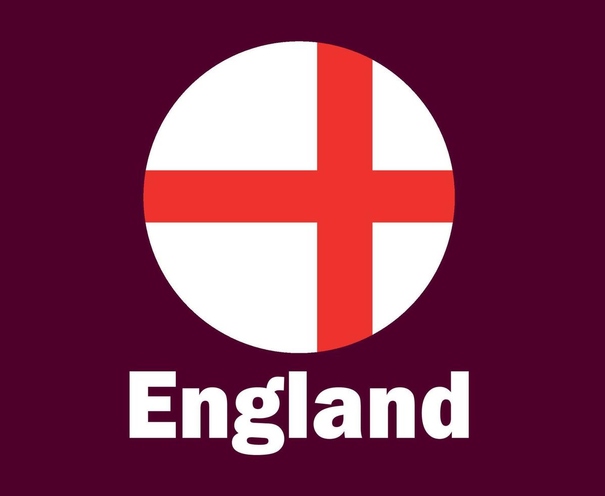 England Flag With Names Symbol Design Europe football Final Vector European Countries Football Teams Illustration