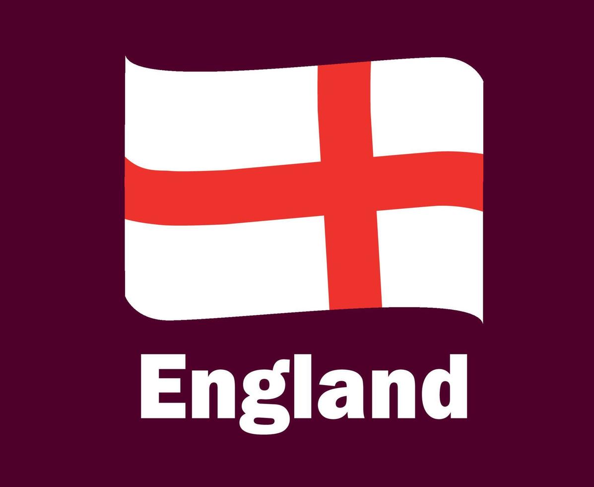 cinta de bandera de inglaterra con diseño de símbolo de nombres vector de final de fútbol de europa ilustración de equipos de fútbol de países europeos