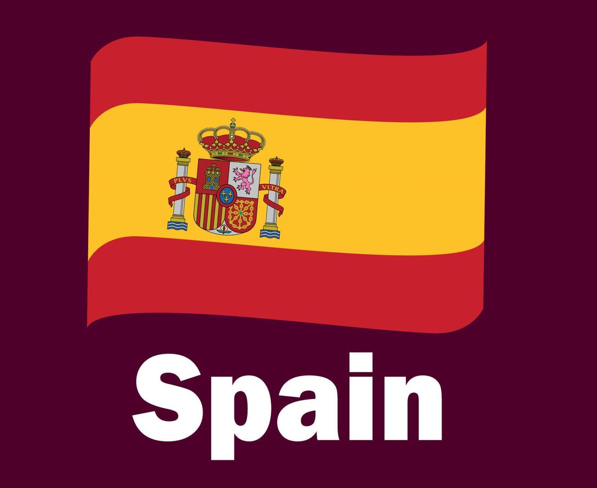 cinta de bandera de españa con diseño de símbolo de nombres vector de final de fútbol de europa ilustración de equipos de fútbol de países europeos