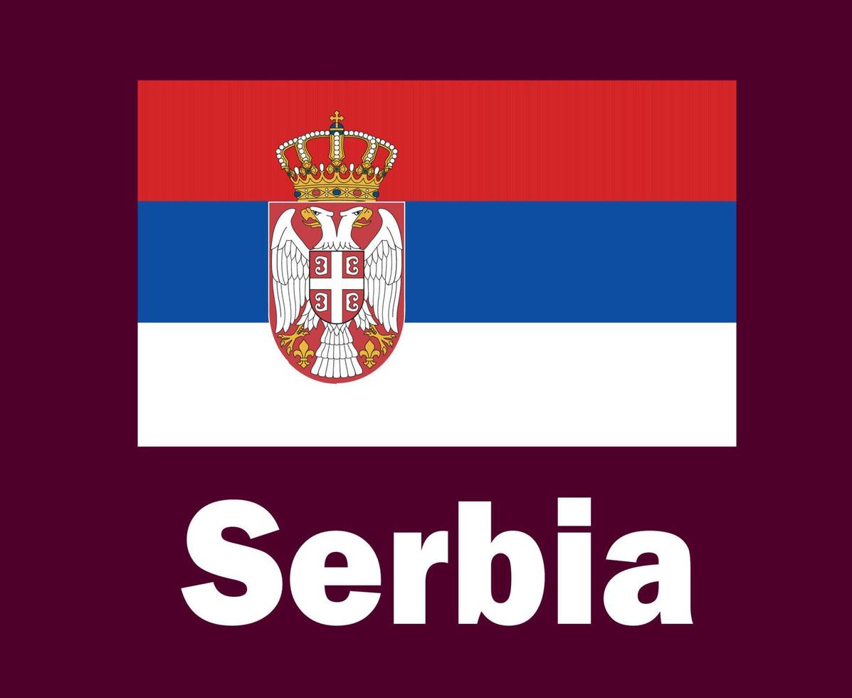 emblema de la bandera de serbia con diseño de símbolo de nombres vector final de fútbol de europa ilustración de equipos de fútbol de países europeos