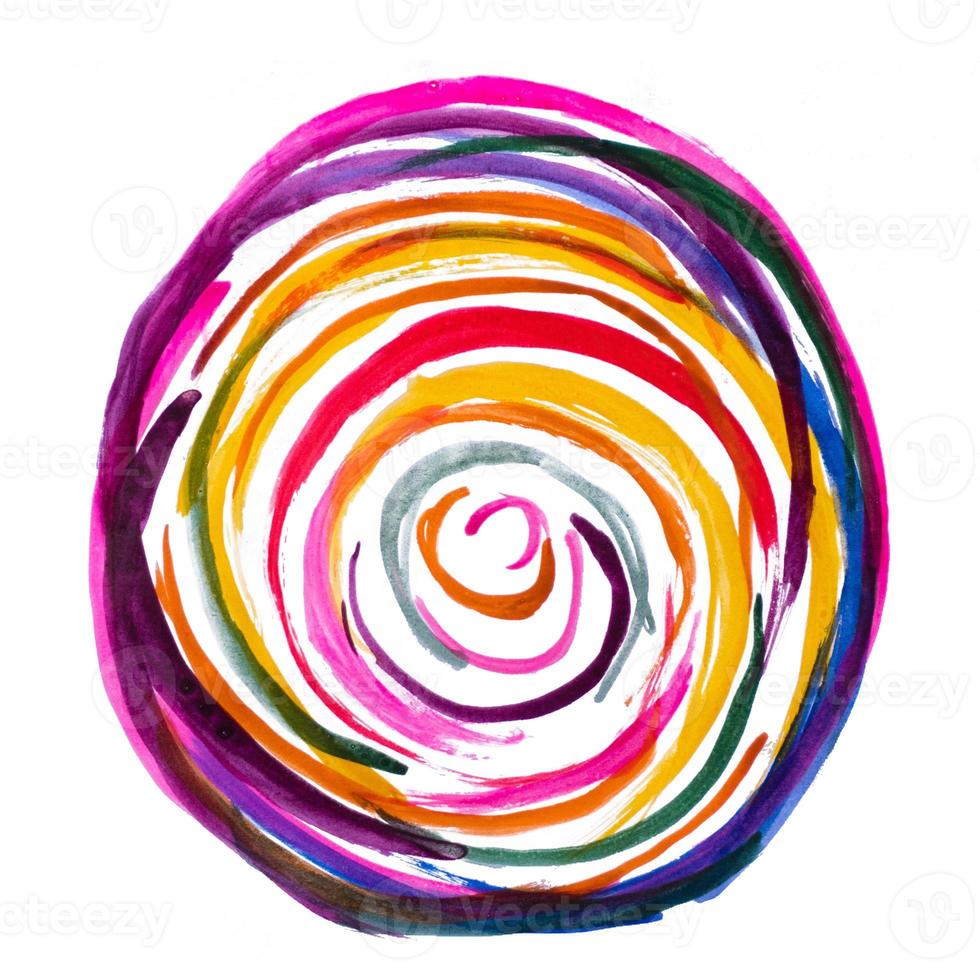 handmade multicolor watercolor abstract circle photo