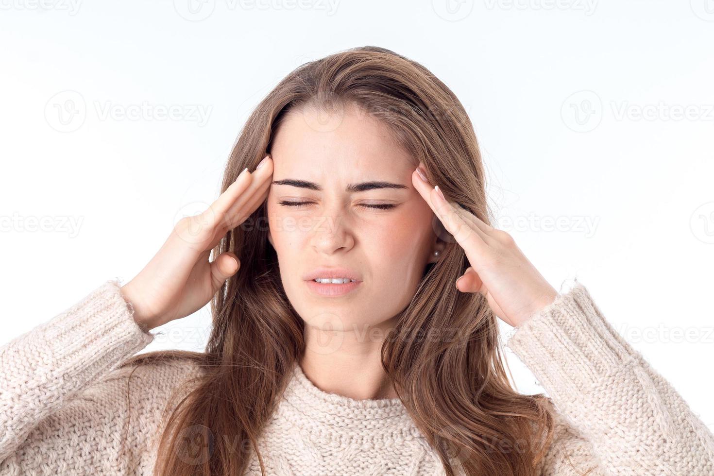 woman with a headache photo