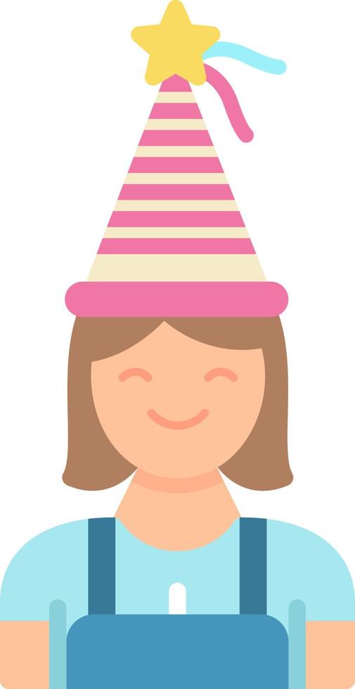 diseño de icono de vector de niña de cumpleaños