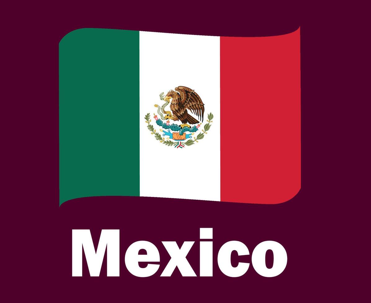 cinta de la bandera de méxico con diseño de símbolo de nombres vector final de fútbol de américa del norte ilustración de equipos de fútbol de países de américa del norte