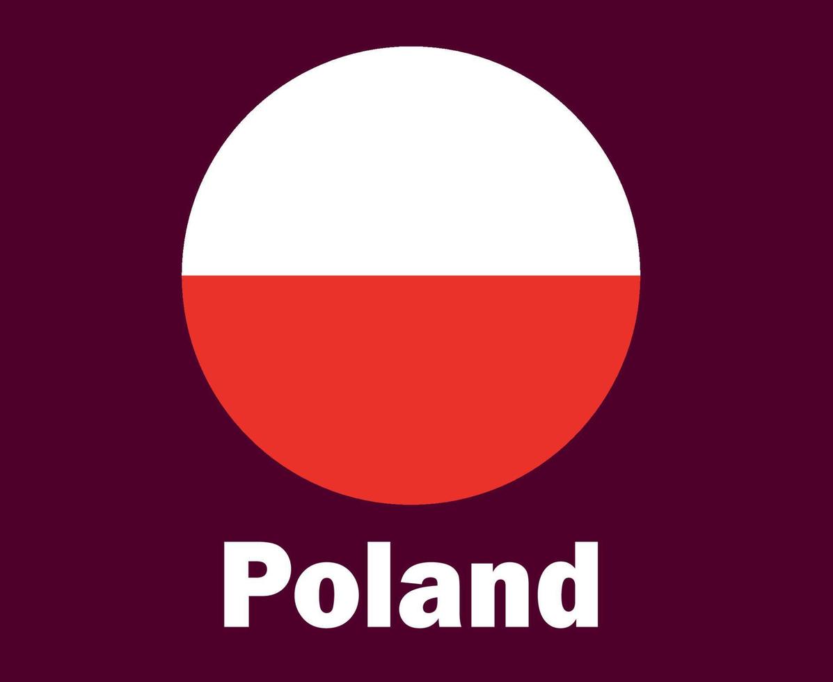 Poland Flag With Names Symbol Design Europe football Final Vector European Countries Football Teams Illustration