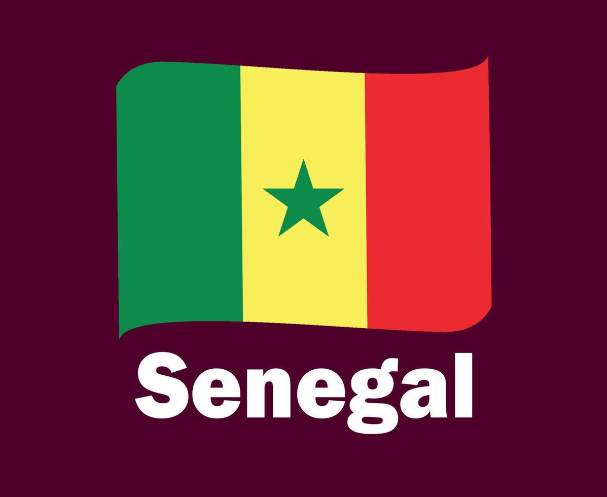 Senegal Flag Ribbon With Names Symbol Design Africa football Final Vector African Countries Football Teams Illustration