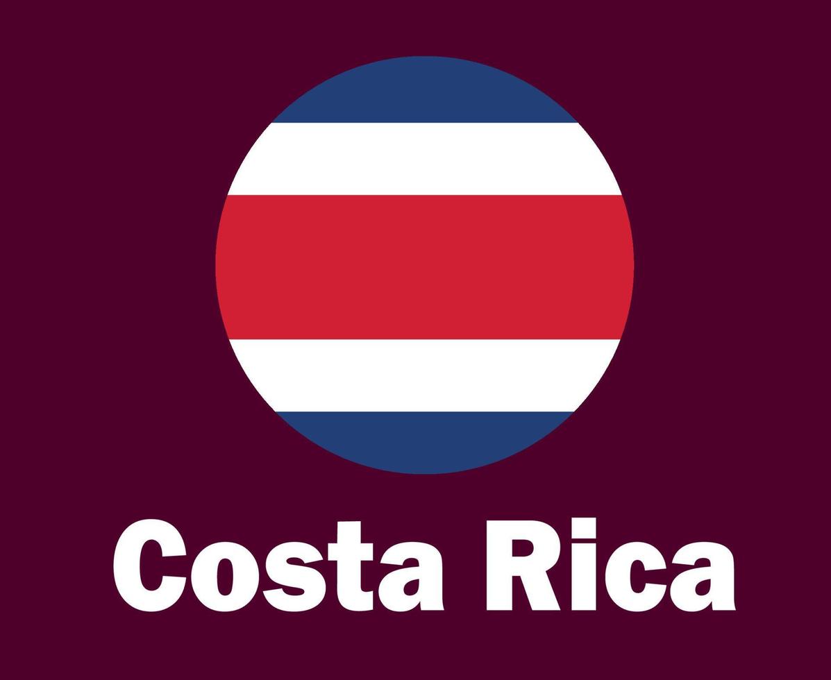 bandera de costa rica con diseño de símbolo de nombres vector final de fútbol de américa del norte ilustración de equipos de fútbol de países de américa del norte