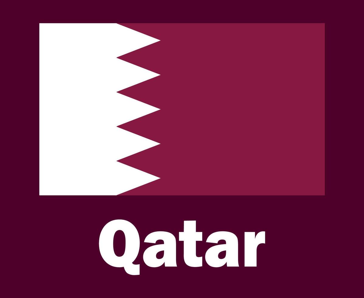 emblema de la bandera de qatar con nombres símbolo diseño asia fútbol final vector países asiáticos equipos de fútbol ilustración