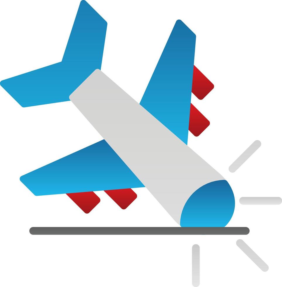 Airplan Crash Vector Icon Design