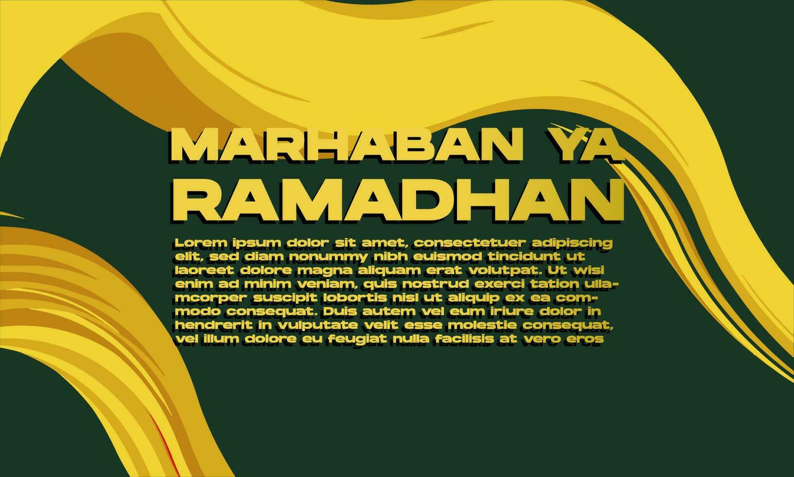 marhaban ya ramadan greeting card with fluid wave for poster, banner, social media vector