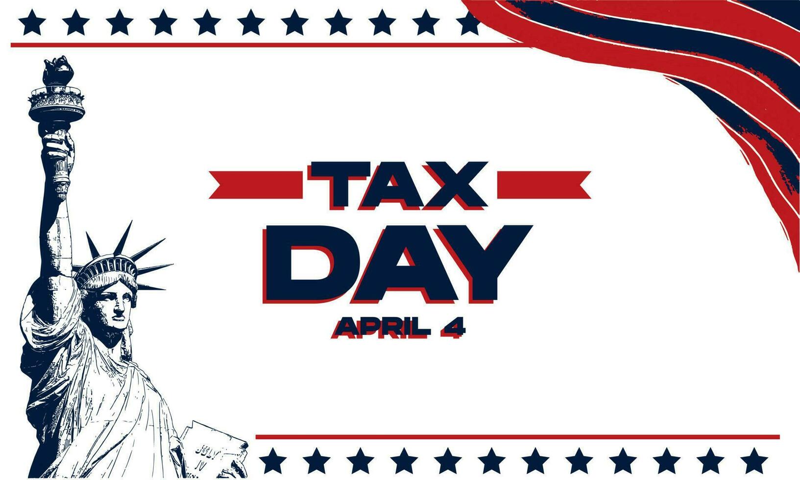 tax day usa theme for poster, banner, social media vector