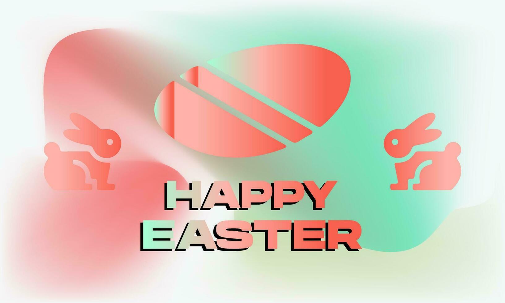 happy easter with egg and rabbit for poster, banner, social media vector
