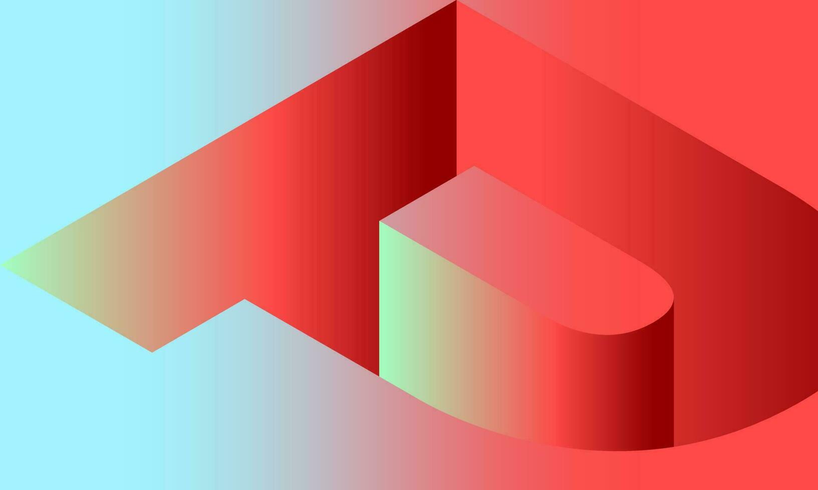 gradient abstract red background letter p shapes vector