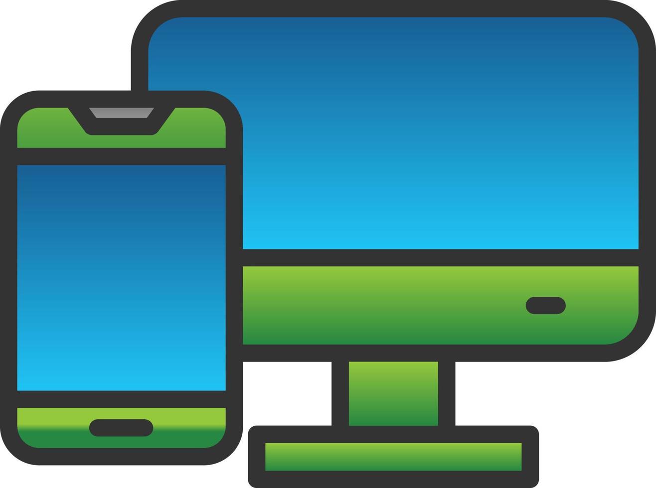 Computer To Mobile Vector Icon Design