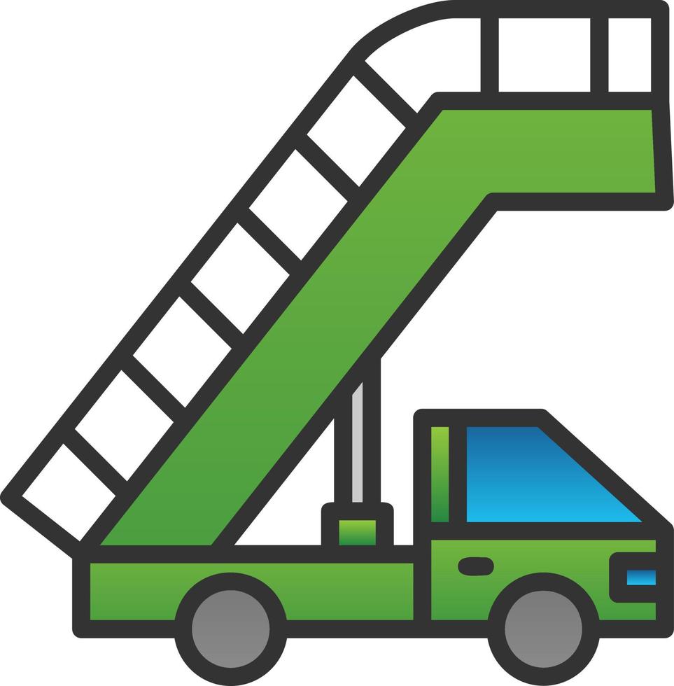 Airplane Stairs Vector Icon Design