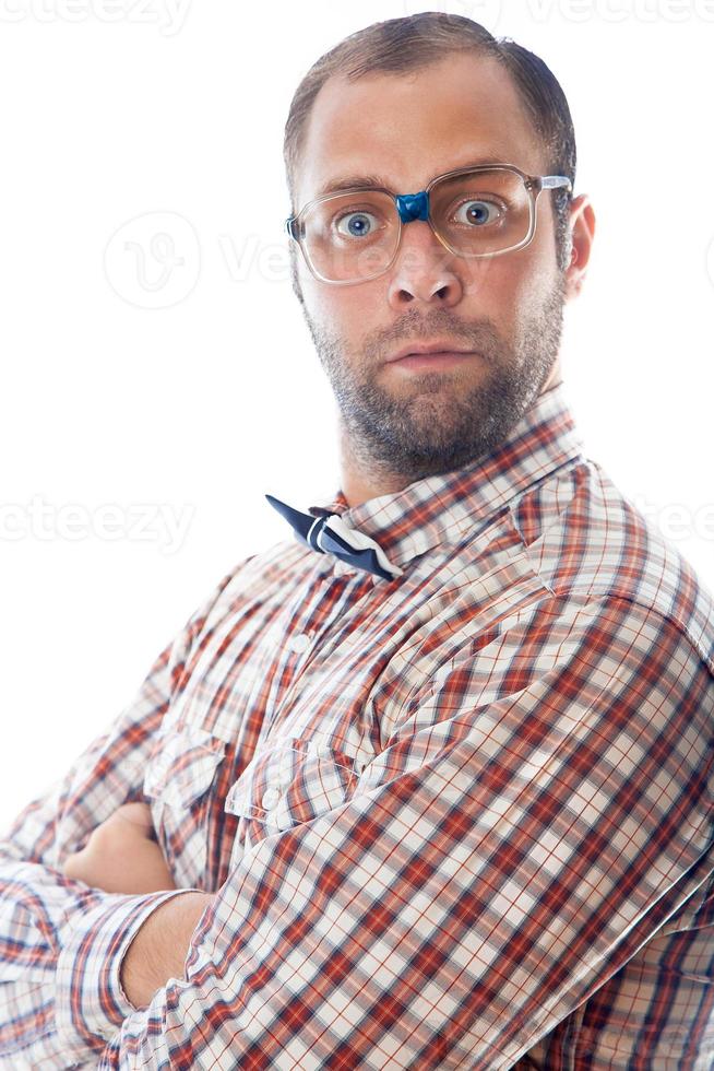 Portrait of surprised elegance neard in studio photo