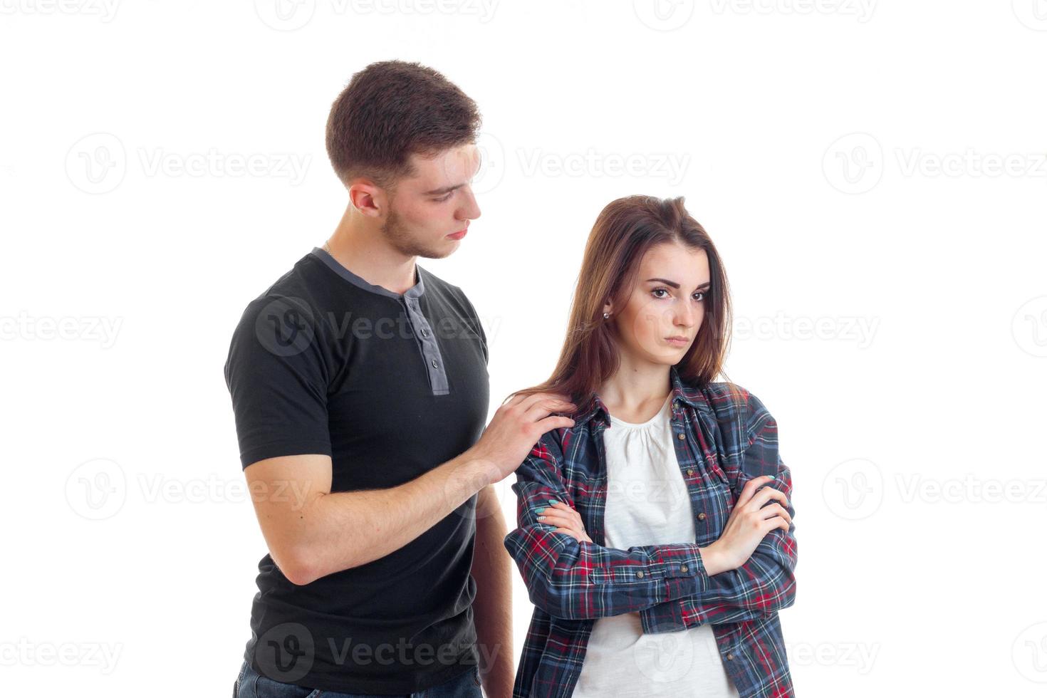 Man apologizes to charming girl photo