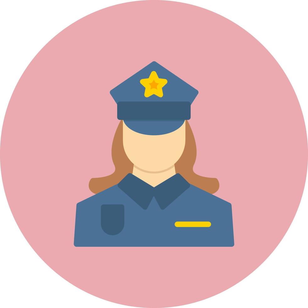 icono de vector de mujer policía