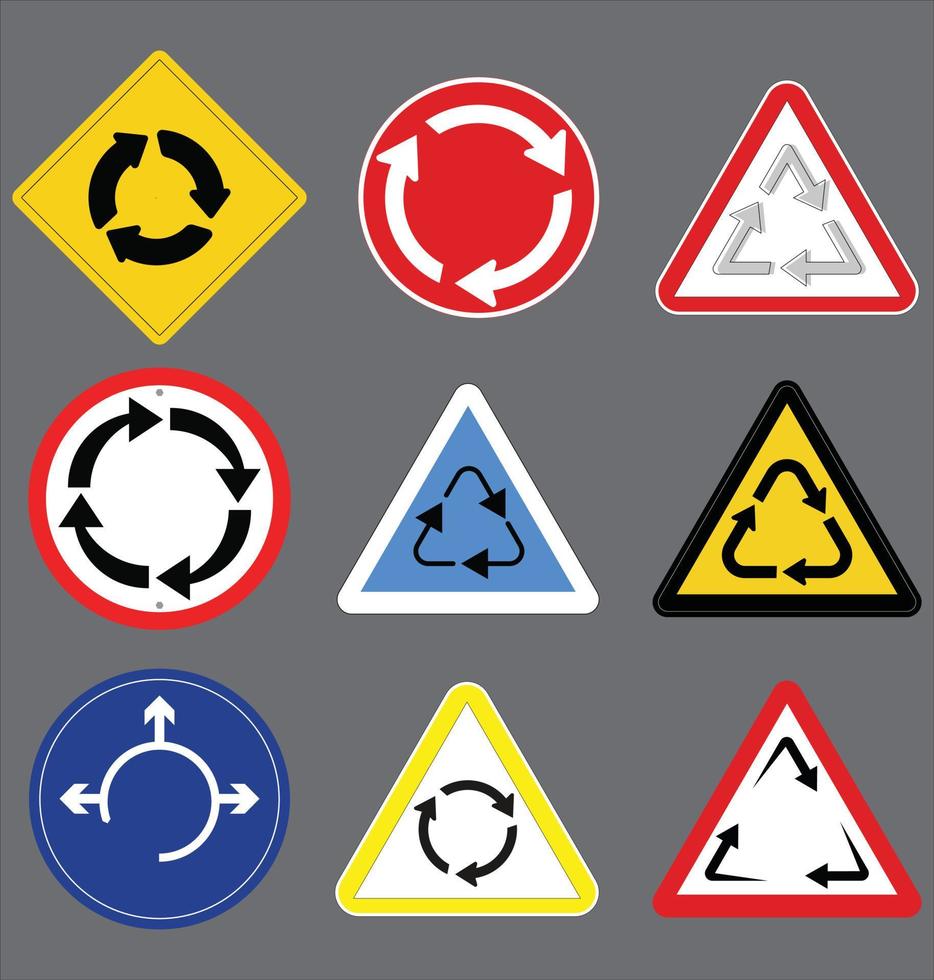 Roundabout. Roundabout ahead, Gallery of other signs vector