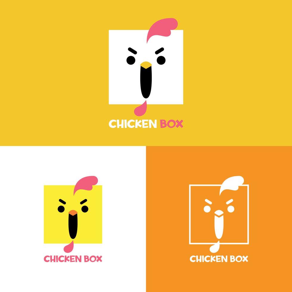 CHICKEN BOX FLAT LOGO SET vector