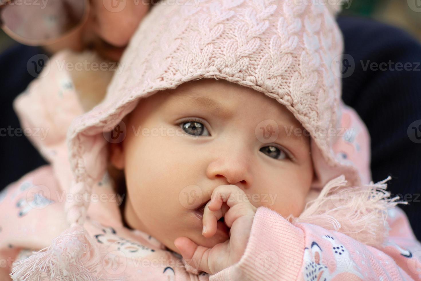 happy father with his little baby girl photo