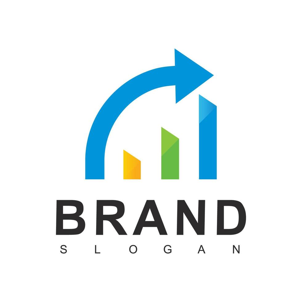 Business logo template, Growth chart icon vector