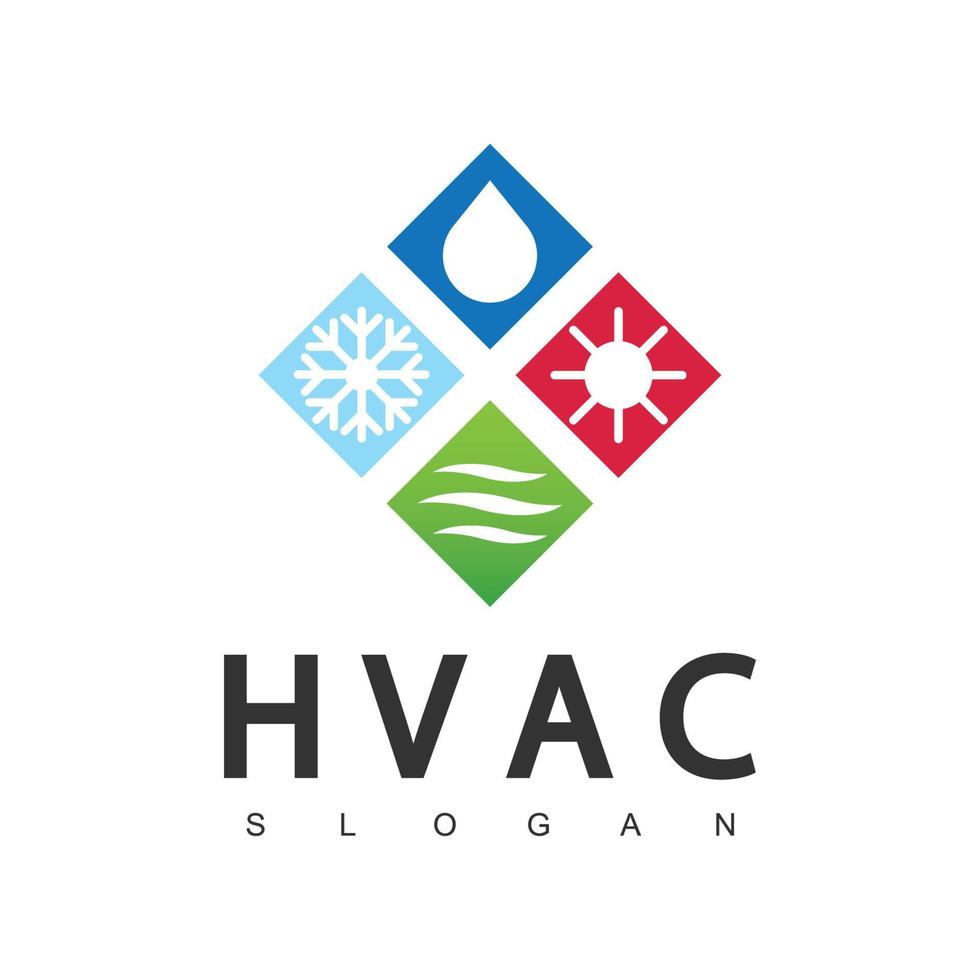 logotipo de aire acondicionado, concepto de logotipo hvac vector