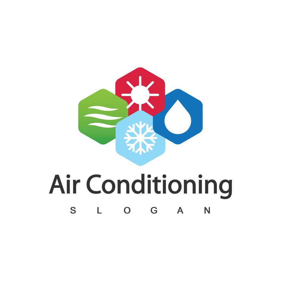 logotipo de aire acondicionado, concepto de logotipo hvac vector