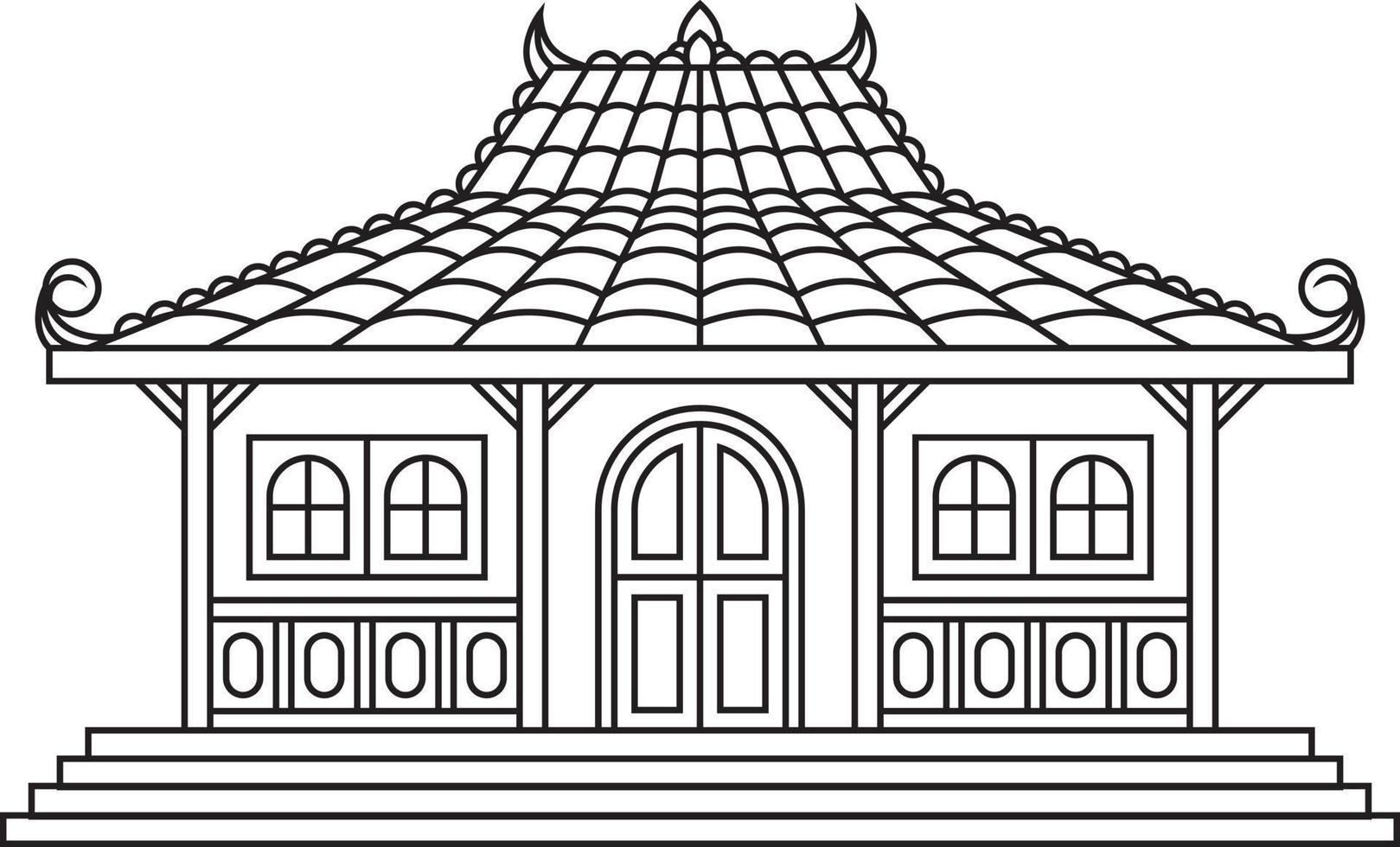 Rumah Joglo aka Indonesian Traditional House vector