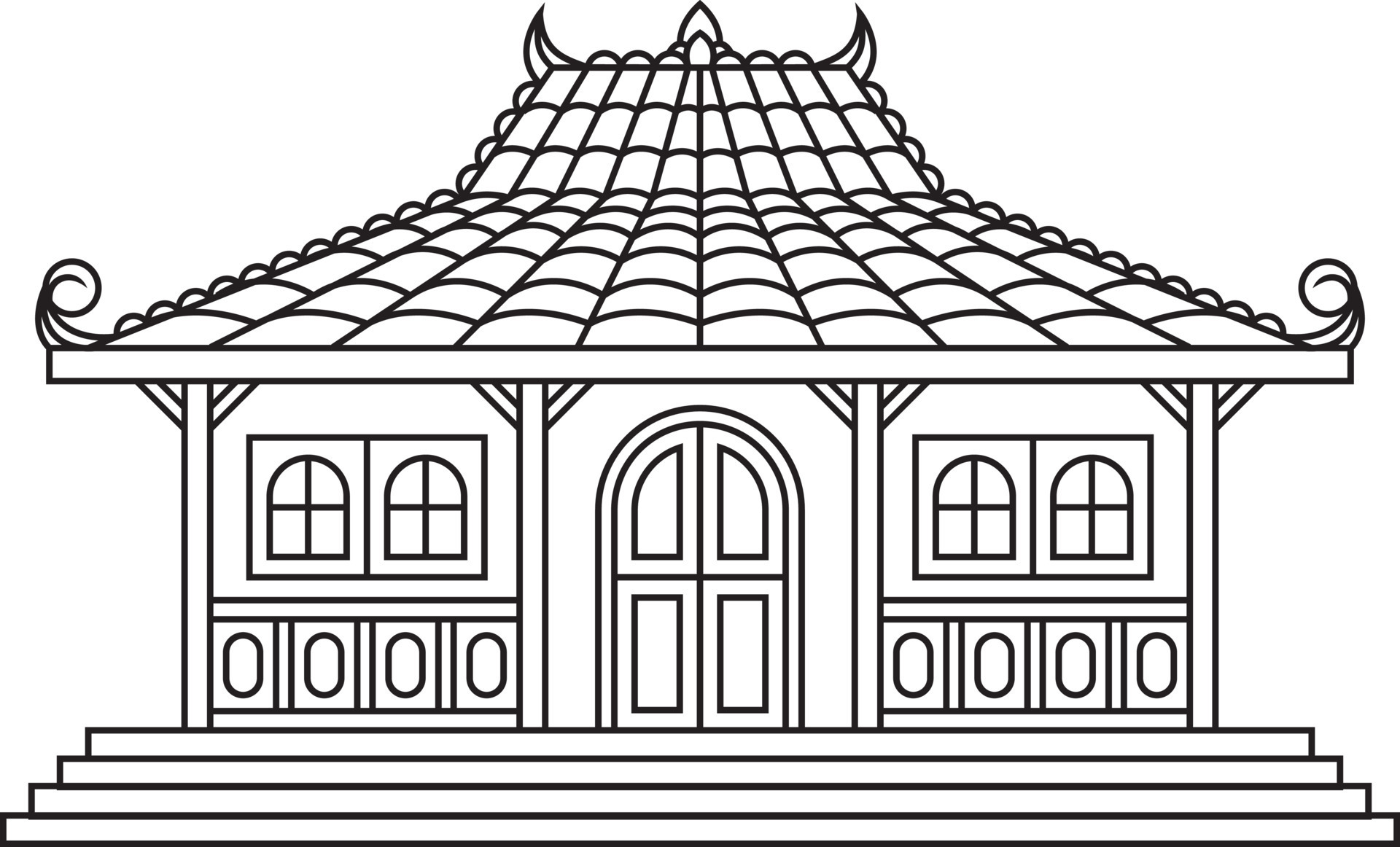 Rumah Joglo aka Indonesian Traditional House 16518044 Vector Art at Vecteezy