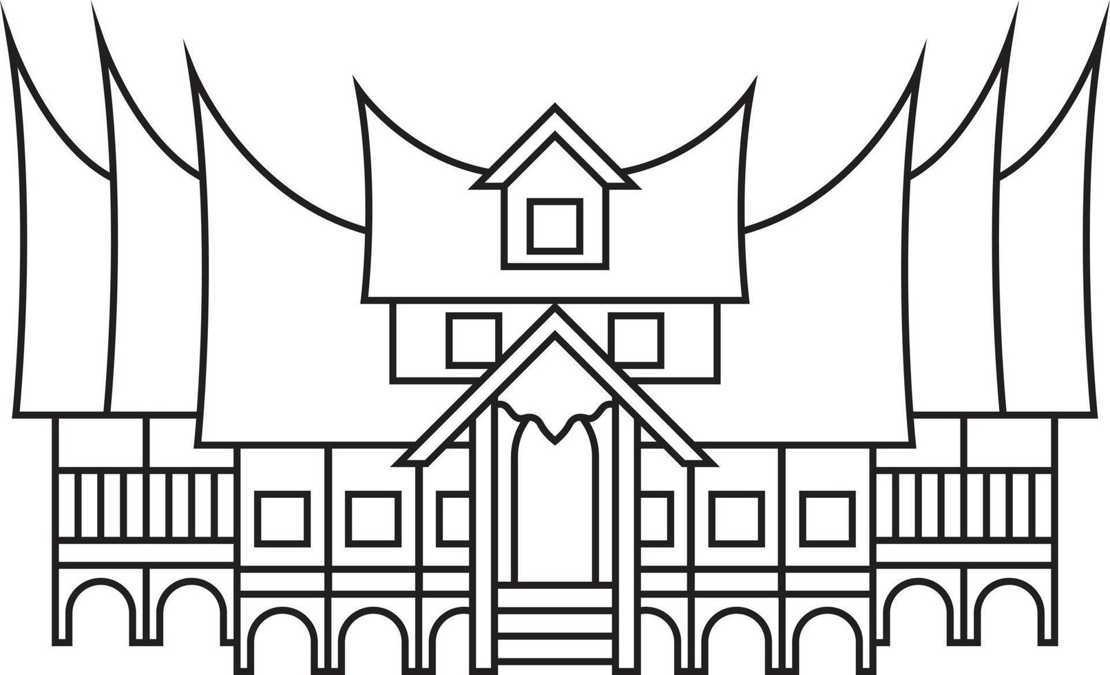 rumah gadang también conocido como casa tradicional indonesia vector