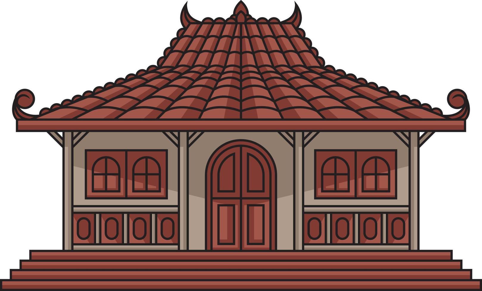 rumah joglo también conocido como casa tradicional indonesia vector