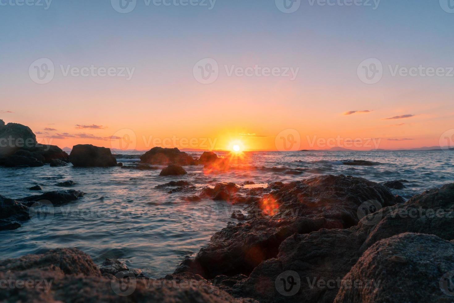 beautiful warm summer sea sunset photo